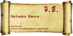 Haluska Bence névjegykártya